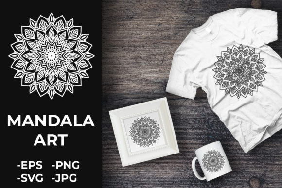Circular Pattern Mandala Art 372: A Versatile Graphics and Crafts Asset