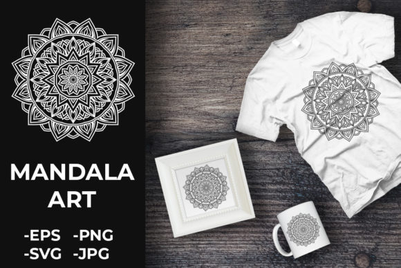 Circular Pattern Mandala Art 390 for Graphics and Crafts