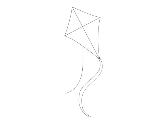 Kite Beach Outline Icon for Graphics and Coloring Pages Amp