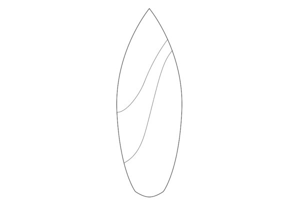 Surf Board Beach Outline Icon for Graphics & Coloring Pages Amp