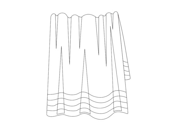Towel Beach Outline Icon for Graphics and Coloring Pages Amp