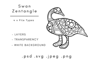 Zentangle Animals - Swan: A Versatile Graphics Illustration